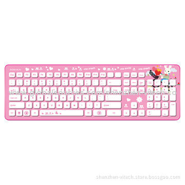 Custom-made Washable Keyboard in Cute Design, Ideal for Computers, RF/Bluetooth